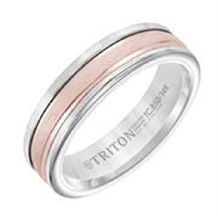 Tungsten & 14k Rose Gold 6mm Wedding Ring