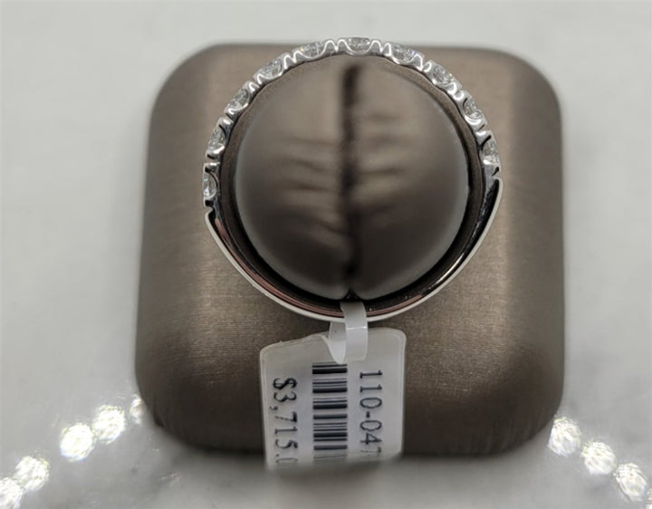 14K White Gold Prong Set Natural Diamond Wedding Band