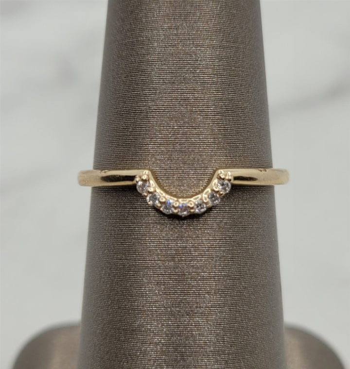 14K Yellow Gold Curved Rego Diamond Wedding Ring