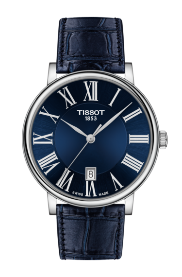 Tissot Stainless Steel and Blue Leather Carson Premium Watch